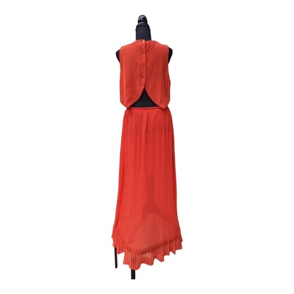 OasisWomen's Red Pleated Maxi Dress / Red Pleated Flare In‎ Sz 14 - Picture 2 of 16